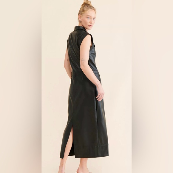 Free People Faux Vegan Leather Midi Dress - Picture 2 of 5